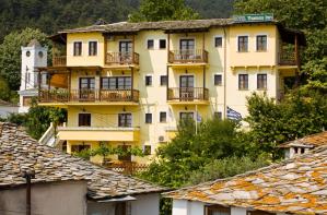 A view of the hotel from the nearby roofs