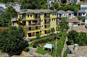 A view of the hotel from the nearby roofs